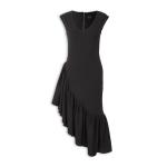 Black Asymmetric Frill Dress