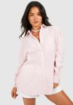 Striped Seersucker Shirt - Pink