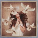 Supplication For Peace Art Print - 60 X 60CM Framed Canvas With Natural Wood Frame