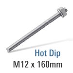 Dire 8.8 Hot Dip Galv Stud M12X160 With Nut And Washer