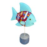 Mint Red Fish White Stripes Blue Dots