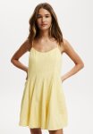 Cotton On Kelly Godet Hem MINI Dress - Sunshine Yellow