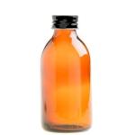 200ML Amber Glass Generic Bottle With Aluminium Screw Cap - Black 28 410
