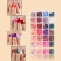 576pcs Short Press On Nails 24 Color Glossy Fake Nails Full Cover Solid Color Acrylic Artificial False Nail Tips For Women Girls Nail Art Manicure