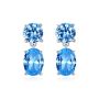925 Sterling Silver Drop & Dangle Balinese Earrings Blue Topaz Gem