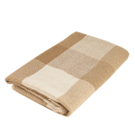 Pure Alpaca Checked Throw In Natural Shades 20 - Standard Edge Giftbox