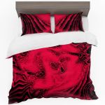 Abstract Red Waves Duvet Cover Set