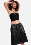 Coated Bermuda Shorts - Black