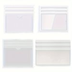 20PCS Clear Adhesive Label Holders - Durable Plastic Shelf Tags For Office Kitchen Bookshelf & More