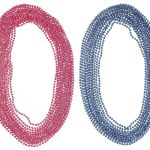 Oojami Gender Reveal Bead Necklaces 60 Pack Pink & Blue Party Favors For Baby Shower Gender Reveal Decorations Team Boy Or Girl