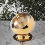22CM Gold Stainless Steel Buffet Serving Bowl