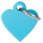 Myfamily Small Heart Pet Id Tag - Aluminium Light Blue Waggs Online Pet Shop