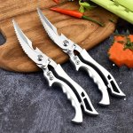 Stainless Steel Kitchen Shears: Full Steel Construction Automatic Return Suitable For Chicken Bones And More Kitchen Tasks