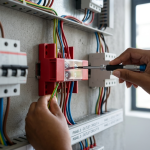 Red Battery Terminal Block With Safety Cover