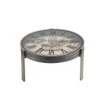 Vasco Map Clock Side Table Silver E151
