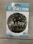 18 Inch Happy Birthday Foil Black & Gold