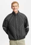 Cotton On Panelled Racer Jacket - Black Grey