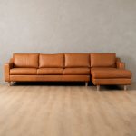 Douglas Leather Corner Couch With Daybed Right Ginger