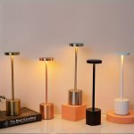 Modern Creative Metal Decorative Desk Lamp Touch Control LED Table Lamp With Dimmable 3-COLOR Lighting USB Charging Perfect For