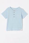 Cotton On Magnus Short Sleeve Placket Top - Frosty Blue