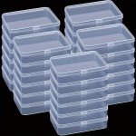 10PCS Clear Plastic Storage Box With Lid - MINI Rectangular Container For Small Items Beads Game Pieces Business Cards Crafts Ac