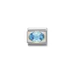 Composable Classic Link With Light Blue And Faceted Stones