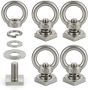 4-PACK M8 T-track Roof Rack Tie Down Anchors Stainless Steel