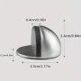 Stainless Steel Door Stop - Rubber Bumper No-Drill Anti-Collision Doorstop For Home & Bathroom Use