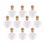 10 Piece Glass Cork Bottle Glasses Ampoules Wool Pendants Heart Form