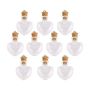 10 Piece Glass Cork Bottle Glasses Ampoules Wool Pendants Heart Form