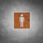 Toilet Male Sign D04 - Rust - Powder Coated Aluminum