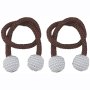 Matoc Designs Magnetic Curtain Rope Tieback With Pearl Design - Brown