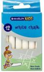Marlin Kids White Chalk Pack Of 12 Non-toxic Non Edible Allows For Smooth Drawing And Writing On Chalk Board Retail Packaging No