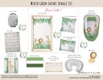Cot Duvet Bedding Mixed Green Safari Jungle Set
