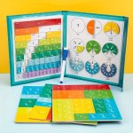 Montessori Division Board Magnetic Fraction Tiles Math Counting Game Educational Toy With Interactive Circles For Kids Learning