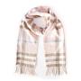 Pink And Tan Check Print Scarf