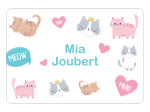 Ice Cream Tub School Label : Cats Theme