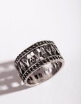 Antique Silver Boho Band Ring - M l