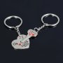 2PCS I Love You Keychain Matching Heart Key Chain Ring Valentine's Day Wedding Day Gift For Him Her Boyfriend Girlfriend