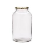2 Litre Clear Glass Catering Jar With Gold Metal Lid 82MM Twist