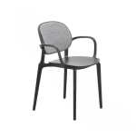Rush Polypropylene And Fabric Dining Arm Chair