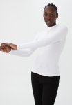 Cotton On Staple Rib Mock Neck Long Sleeve Top - White