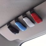 Car Sunglasses Holder With Ticket Card Clip - Abs Resin Glasses Mount For Car Sun Visor - Durable Interior Accessory For Storage