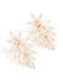 Goldair Gold Cubic Zirconia Long Floral Earrings