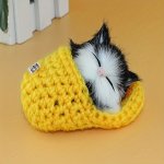 Kawaii Simulation Sleeping Kittens Kawaii Plush Cat Doll Toy For Kids Birthday Gift For Halloween Decor Christmas Gift Thanksgiv