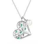 Cde Heart Tree Of Life Necklace With Swarovski Pearl