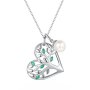 Cde Heart Tree Of Life Necklace With Swarovski Pearl