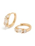 Goldair Gold Cubic Zirconia Dainty Huggie Earrings