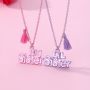 2pcs/Set Sister Necklace Big Sis Little Sis Heart Stitching Pendant For Women Sister Family Jewelry Banquet Gift