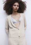 Rib-knit Cardigan - Light Beige